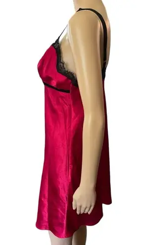 Cabernet Red Black Silky Satin Velvet Goth Witchy Romantic Lingerie Slip Dress