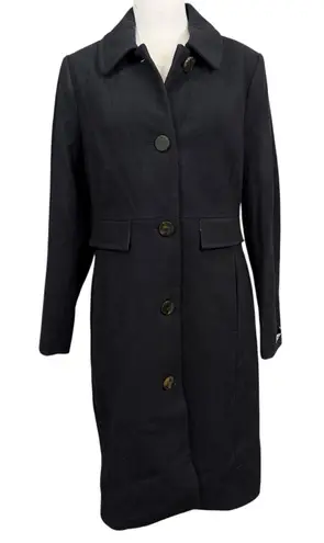 Investments Wool Blend Black Long Coat NWT Size 10 Women’s