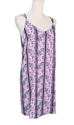 Pink Rose  Dress Large Dusty Pink Floral Spaghetti Strap Lined New