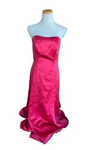Alfred Angelo Womens Red Strapless Bridesmaid Dress Evening Gown 7055 Sz 8 2012