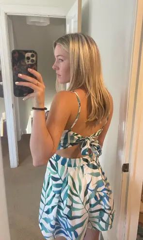 Patterned Open Back Romper Multiple