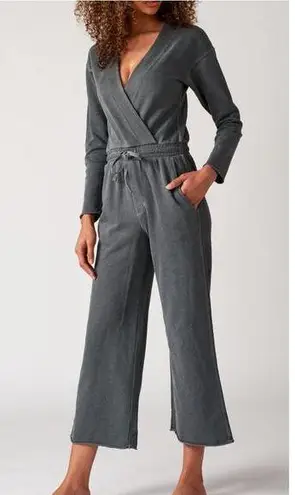 AMO Georgie Long Sleeve Crop Jumpsuit XS Gray
