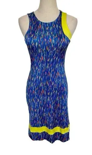 Versus by Gianni Versace Vintage Asymmetrical 90s Pop Art Mini Dress IT38/US2 Blue Size XS