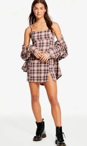 Aeropostale Plaid Scoop-Neck Slim Dress - NWT - Size Large