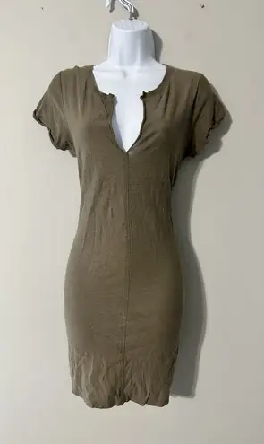 Nation Ltd 100% Pima Cotton Army Green Lindsay T Shirt Dress EUC Size S