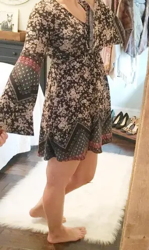 Xhilaration COPY -  small boho bell sleeve floral dress