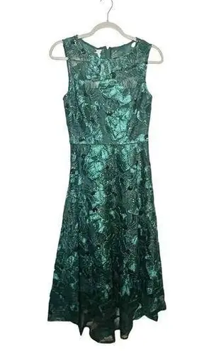 Alex Marie Eloise Embroidered A-Line Dress Fern Green Size 2 NEW