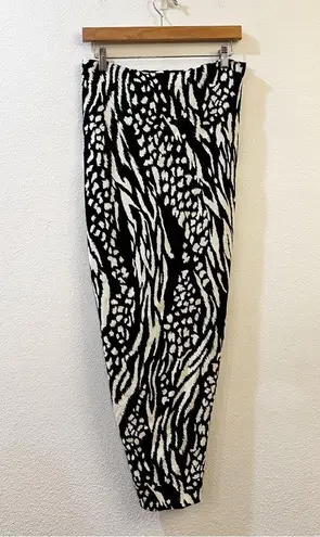 Veronica Beard - Ari Black & Bone Animal Print Ruched Skirt Size 4