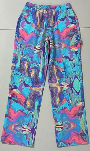 Blue Marble Swirl Trippy Utility Cargo Straight