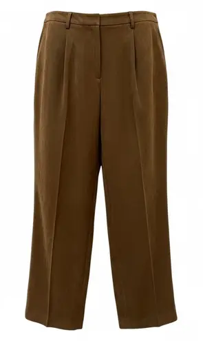 VTG Judith Hart Suede Feel Trousers Monochrome Chocolate Brown 18W Straight Leg