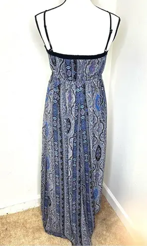 Doe & Rae Bohemian Maxi Long Dress Women Size X Small Blue Sleeveless