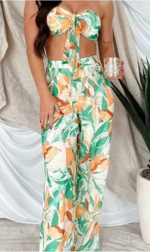 Nana Macs Queen Of The Tropics Printed Two-Piece Set (Green)