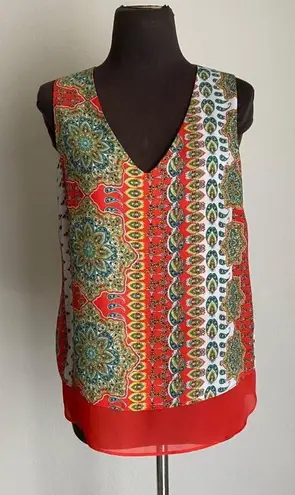 Rose + Olive Rose & Olive sz S red bright boho hippie blouse