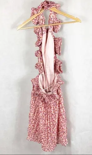 Amur Mimi Halter pleated Ruffle mini dress