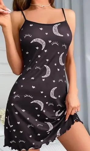 Boutique Black, Nighttime Graphic, Pajama Gown