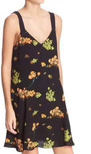ALC Frank ALC Womens Size 4 Serena Floral Print 100% Silk Mini Dress Sleeveless V-Neck