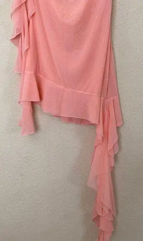 House Of CB  Charla SOFT APRICOT RUFFLE MINI DRESS NWOT size L