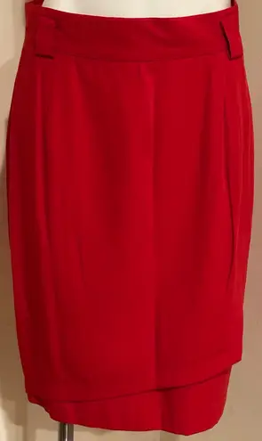 METRO NEW YORK Red Vintage 1990’s Front Layered Belted Skirt Sz 14.