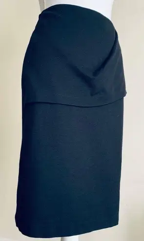 CAbi Solid Black Layered Pencil Skirt