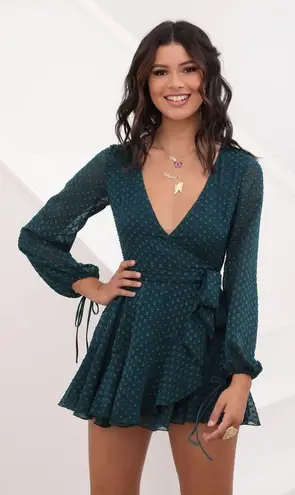 Lucy in the Sky Lexi Ruffle Wrap Dress Green Size L - $29 (43% Off Retail)  - From Ashlyn