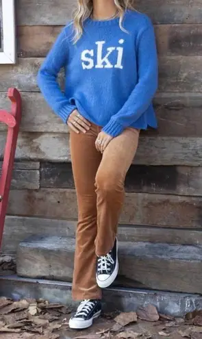 Wooden Ships NEW ski crew in aviator blue Blue and White Crew Neck Sweater s/m