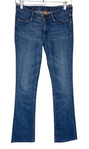 Earnest Sewn Jeans Womens 6 29" Blue Hefner Boot Cut Handsanding Vintage Y2K