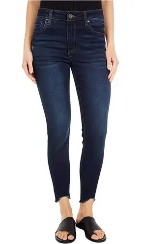 KUT from Kloth Connie ankle skinny in lightly distressed curved raw hem edition