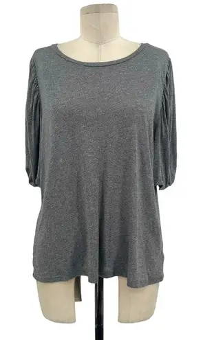 Michael Lauren Saddler Puff Sleeve Tee Gray Size Medium