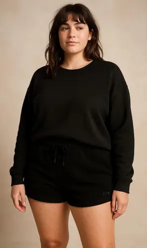 Black Fleece Lounge Shorts Victoria’s Secret PINK Large Cozy Casual