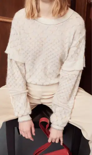 See By Chloe Crewneck Sweater Multicolor White Small NWT