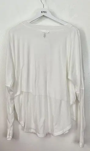 Free People  Movement Twice As Nice Henley in White Size Large