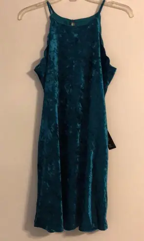 BCX NEW Velvet Dress Teal Dress with side pockets size S