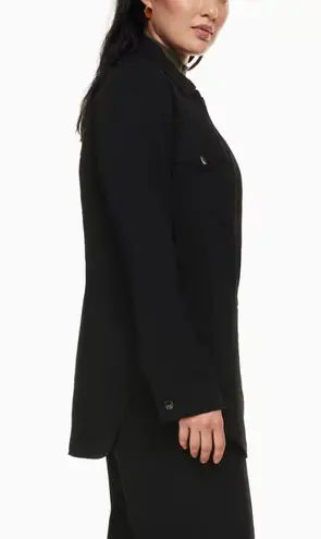 Aritzia Wilfred The Ganna Jacket Womens Large Black Shacket Button Front Pockets