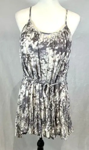 FATE. gray and white cloud tie dye rope tie mini swing dress size small