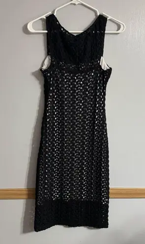 Black Halo Crochet Overlay Dress Size 4