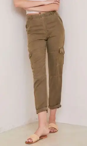 Bella Dahl Sienna Pants Size 31 NWT Rolled Cargo Linen Blend Jogger Green Casual