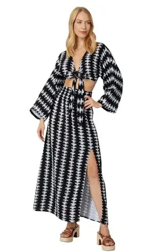 Bobi NWT! Los Angeles Maxi Smocked Skirt with Slit - Size Large