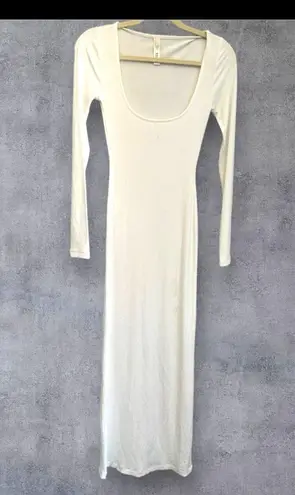 SKIMS Iconic ribbed square neck lounge dress