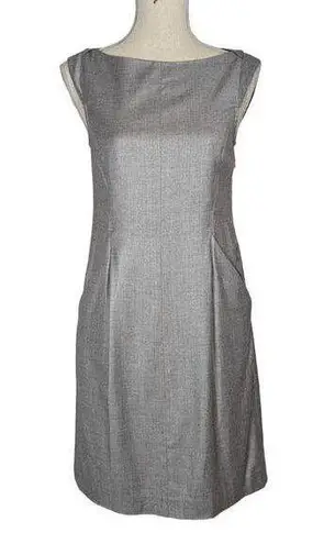 Theory  Sleeveless Wool Blend Sheath Dress Gray Size 4