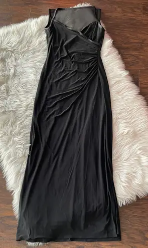 Ralph Lauren Lauren  Evening Black Mesh Yoke Gown