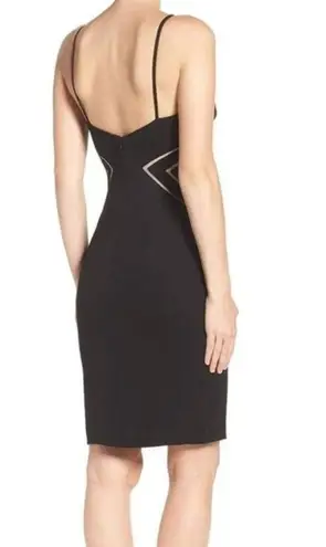 Aidan Mattox Dress 10 NWT Cutaway Crepe Halter Jersey Mesh Sheer Detail Illusion