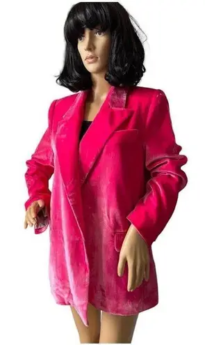 Kate Spade  Pink Velvet Blazer open front barbiecore oversized small