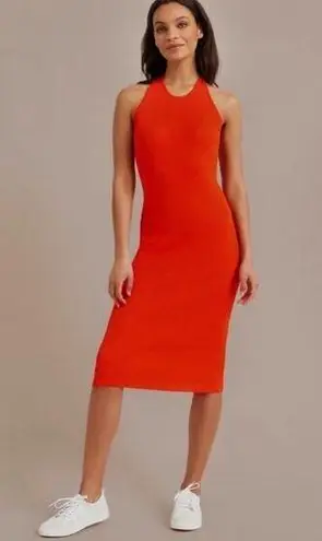 Modern Citizen NEW Ally Dress Size Small Ribbed Red Rib Twist Neck NWOT Classic