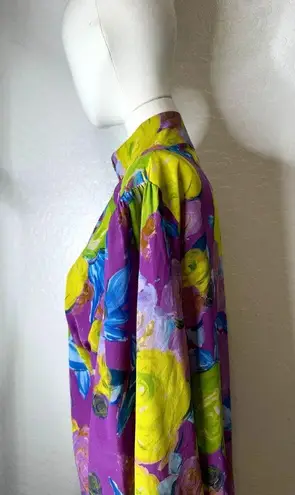 Rachel Comey Prina Magneta Silk Top Size O Turtleneck Style Long Sleeve