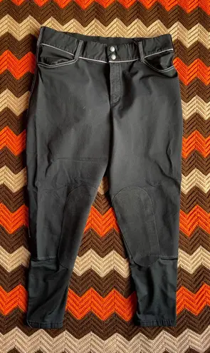 Irideon Black With Pink Piping Knee Patch Riding Breeches