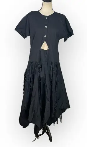 Bibhu Mohapatra Collective Cutout Fringe Dress Women's Plus 14 Black RTR