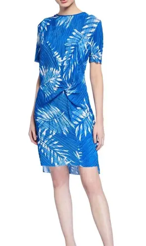 Catherine Malandrino $139 Tropical Accordian Textures Front Knot Dina Dress