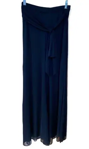 Vintage 90's/Y2K Lined Tie Waist Palazzo Pants Black Size Small