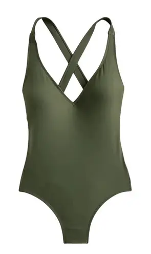 J Crew One Piece Green Swimsuit Full Coverage Criss Cross Back Plus Size 24 NWT