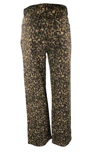 Project Rebel Tan Black Leopard High Waisted Wide Leg Baggy Trousers Pants Sz S